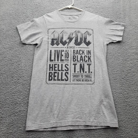 AC/DC Gray small T-Shirt Live July 10  Concert Back In Black TNT Shoot To thrill - Picture 1 of 4